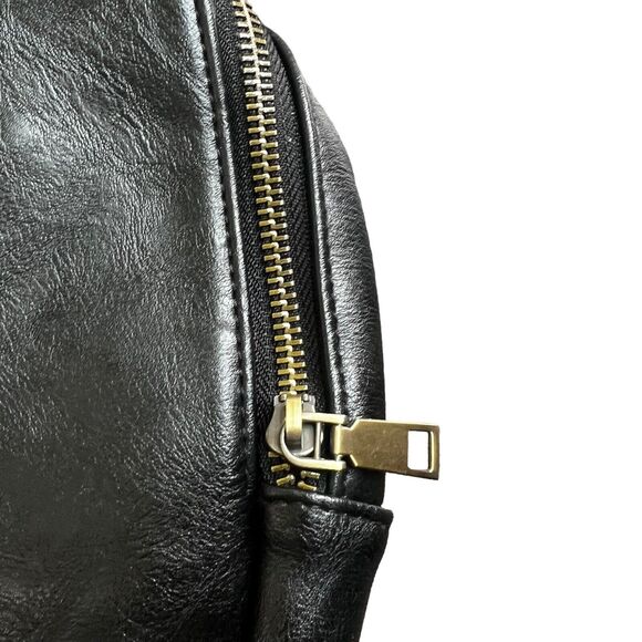 Unbranded Black Vegan Leather Sling Bag Embroidered Strap - Picture 3 of 10